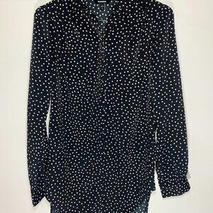 Express Black And White Polk a Dot Blouse